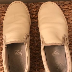 VANS Leather Slip-ons - Baby Pink Distressed